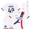 Paris Saint-Germain Ibrahim Mbaye #49 Bortedraktsett Barn 2025-26 Kortermet (+ Korte bukser)